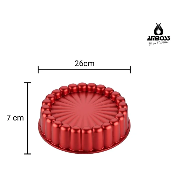 Amboss Ametist Kırmızı 26 Cm Döküm Tart Kalıbı - Görsel 5