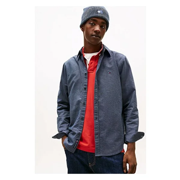 Tommy Hilfiger Tjm Oxford Gömlek - Lacivert - Görsel 8