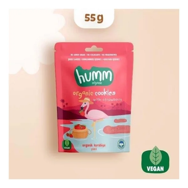Humm Organik Vegan Çilekli Kurabiye 55 Gr - Görsel 8