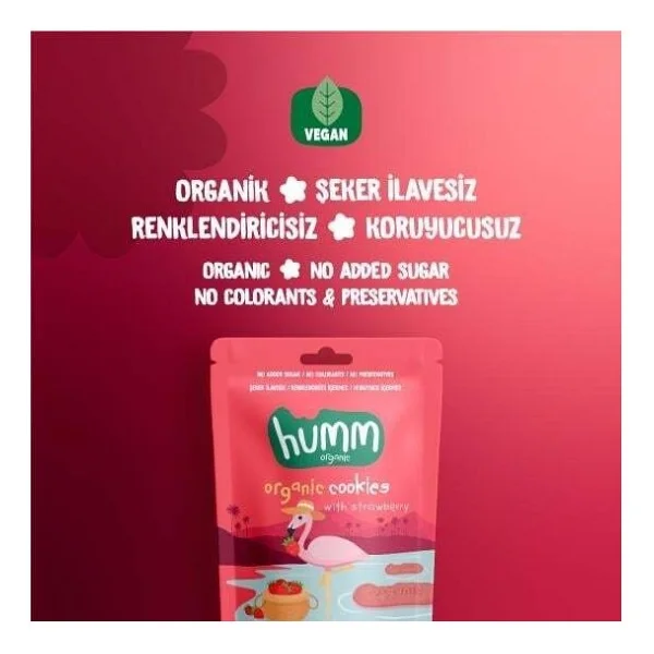 Humm Organik Vegan Çilekli Kurabiye 55 Gr - Görsel 9