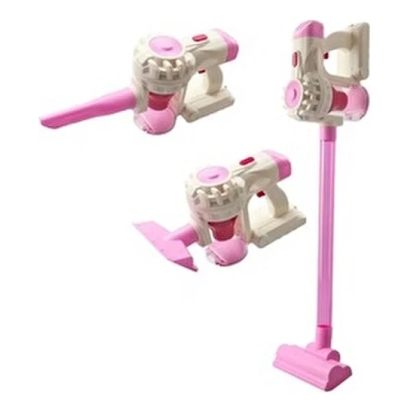 Brother Toys 3'ü 1 Arada Sesli Vakumlu Çekme Özellikli Şarjlı Elektrikli Oyuncak Dikey Süpürge Pembe - Görsel 5