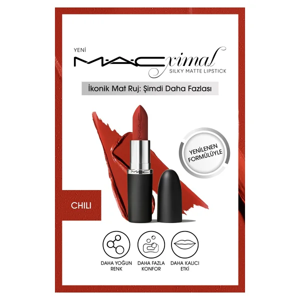 M.A.C Macximal Silky Matte Chili Stick Ruj - Görsel 8