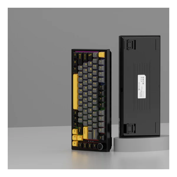 Leaven Mekanik Klavye Pbt Çift Baskı Keycap Seti Siyah -Gri -Sarı 128 Tuşlu Keycap - Siyah - Sarı - Görsel 6