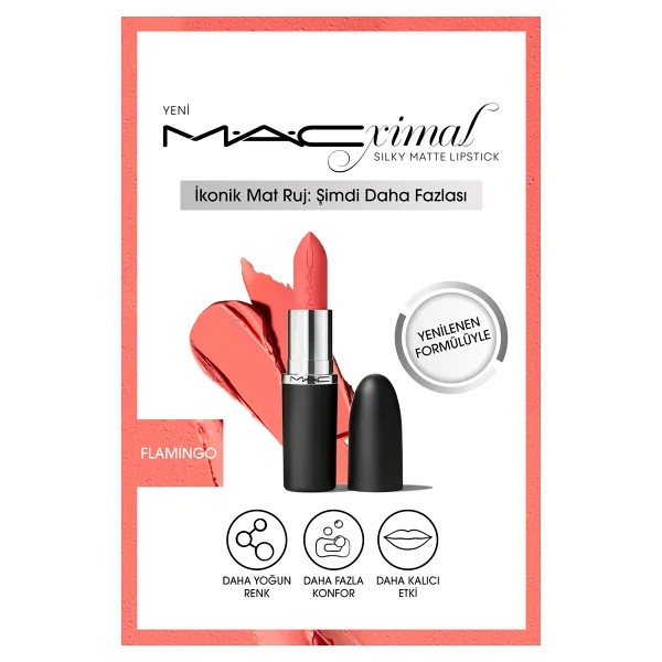 M.A.C Macximal Silky Matte Flamingo Stick Ruj - Görsel 8