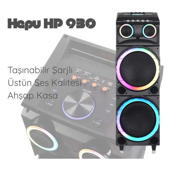 Hepu HP-930 80 W Mikrofonlu Bluetooth Hoparlör - Görsel 3