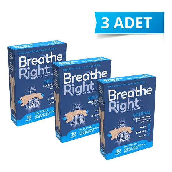 Breathe Right Burun Bandı Klasik Normal Boy 10'lu 3 Paket - Görsel 6