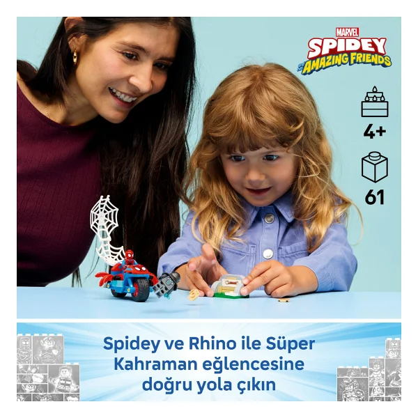 Lego 11206 Marvel Spidey Ve Arkadaşları Motosikletli Spidey, Rhino'ya Karşı - Görsel 5