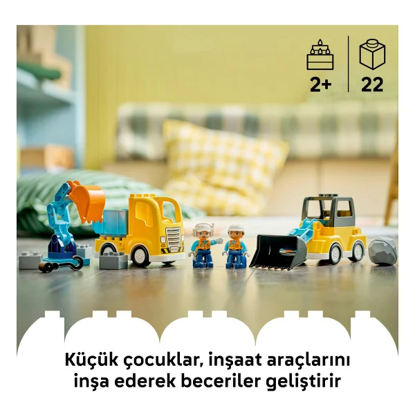 Lego 10475 Duplo Kasabası 3'ü 1 Arada İnşaat Araçları - Görsel 5