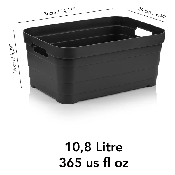 Meleni Home 2 Adet Dekoratif Piramit Saklama Kutusu - Dolap İçi Düzenleyici Organizer Kutu 10,8 Litre Antrasit - Görsel 5