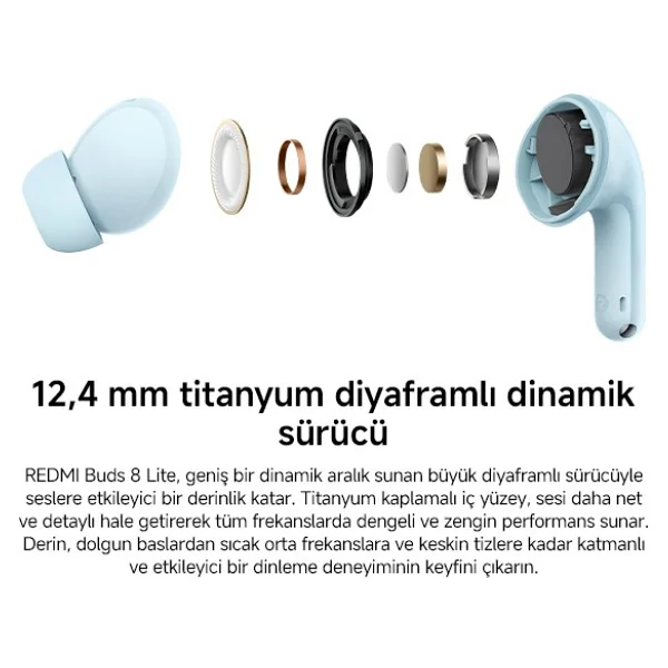 Xiaomi Redmi Buds 8 Lite TWS Mavi Kulak İçi Bluetooth Kulaklık - Görsel 5