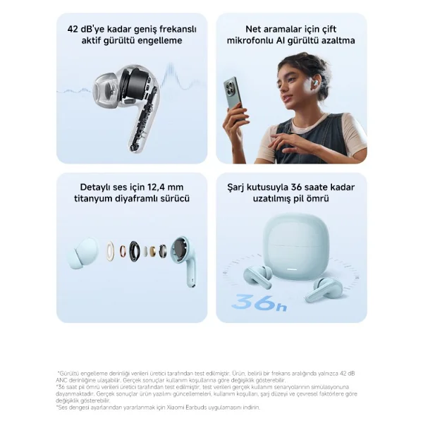Xiaomi Redmi Buds 8 Lite TWS Mavi Kulak İçi Bluetooth Kulaklık - Görsel 2