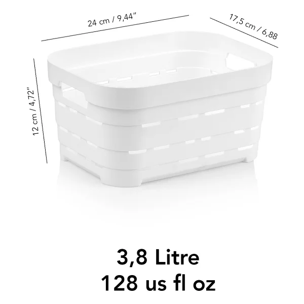 Meleni Home 6'lı Delikli Dekoratif Piramit Saklama Kutusu - Dolap İçi Düzenleyici Organizer Kutu 3,8 Lt Beyaz - Görsel 5