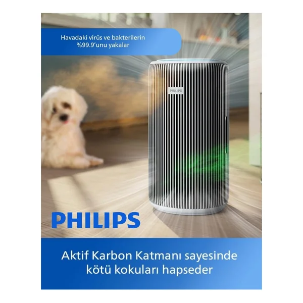 Philips 135 M2 Kapasiteli Uygulama Kontrollü Hava Temizleme Cihazı %99,9 Virüs Ve Bakteri Giderici Nanoprotect Hepa Filtreli Geniş Salon Tipi Üstün Temizleme Gücü Ac3220 - Beyaz - Görsel 10