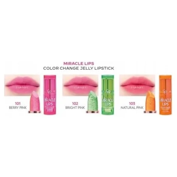Golden Rose Miracle Lips Color Change Jelly 101 Berry Pink Ruj - Görsel 4