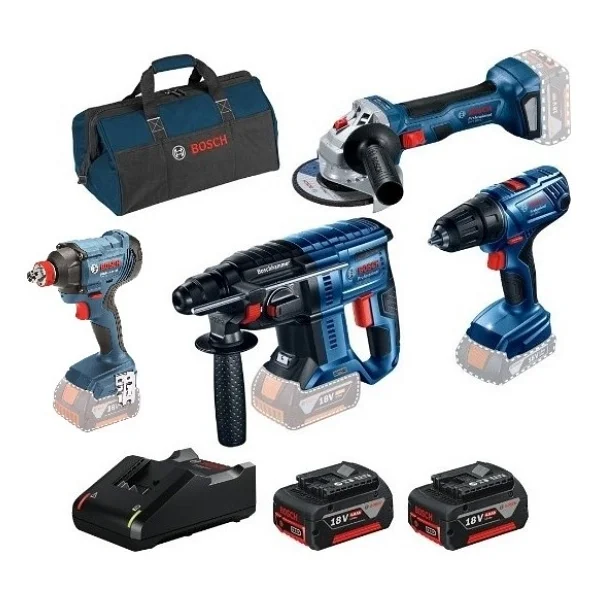 Bosch Gbh 180-Lı + Gsr 180-Lı + Gws 180-Lı + Gdx 180-Lı 2 Adet 4 Ah Batarya + Şarj Cihazı + Bez Çanta - Görsel 6