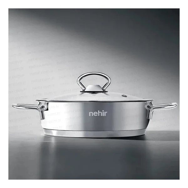 Nehir Silver 6 Parça Kapaklı Çelik Sahan Seti - Görsel 4