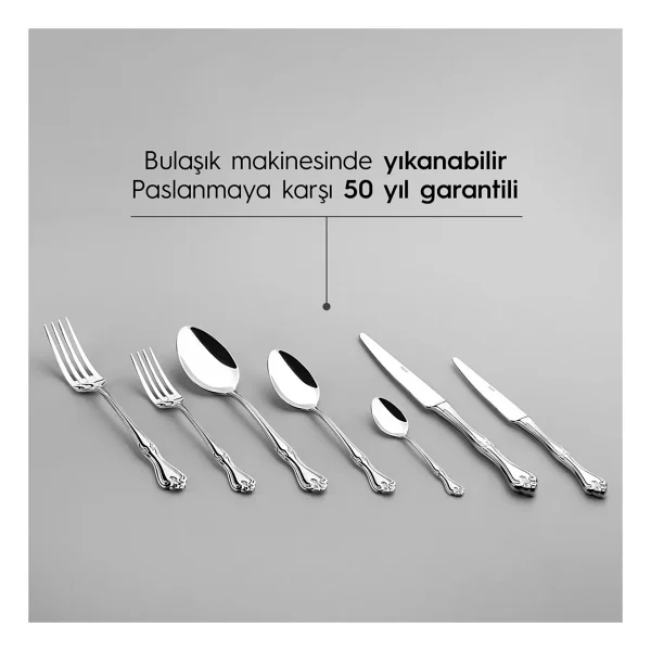 Nehir Lalezar Sade 89 Parça 12 Kişilik Çatal Kaşık Bıçak Takımı - Görsel 9