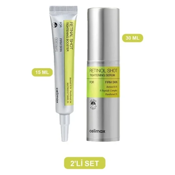 Celimax Retinal Shot Tightening Booster 15 Ml Ve Tightening Serum 30 Ml 2'li Set - Görsel 7