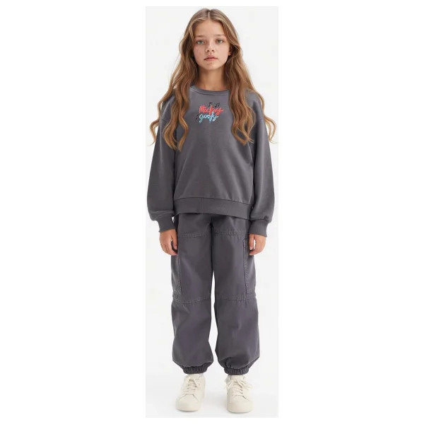 Defacto Kız Çocuk Disney Mickey Mouse &Friends Oversize Geniş Kalıp Kapüşonlu Sırt Baskılı Sweatshirt D4378a824wn - 13 - 14 Yaş - Antrasit-Ar148 - Görsel 2