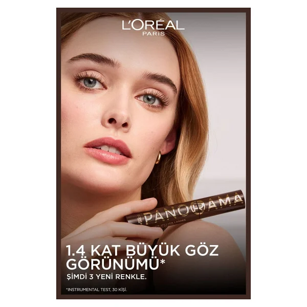 L'oreal Paris Panorama Chromatic Maskara Hacim Verici Kahverengi Brun Leather Büyük Boy - Görsel 2