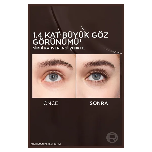 L'oreal Paris Panorama Chromatic Maskara Hacim Verici Kahverengi Brun Leather Büyük Boy - Görsel 4