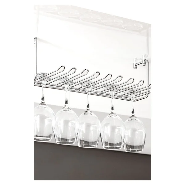 Almital Mobilya Aksesuarları Furniture Accessories Tavana Bağlantılı 5 Bölmeli Siyah Kadeh Askısı - Görsel 7