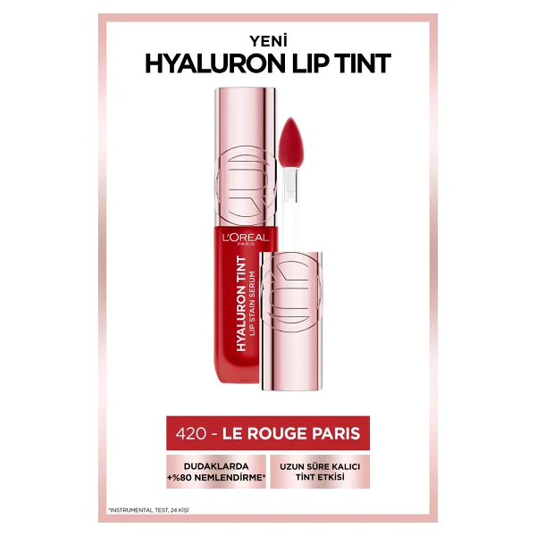 L'oreal Paris Hyaluron Lip Tint Satin Serum 420 Le Rogue Paris Likit Ruj - Görsel 3