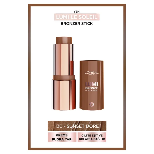 L'oreal Paris Lumi Le Soleil 130 Sunset Dore Stick Bronzer - Görsel 6
