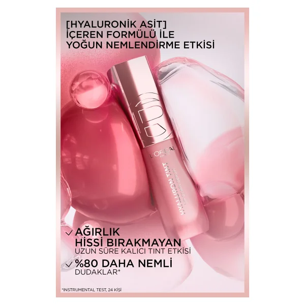 L'oreal Paris Hyaluron Lip Tint Satin Serum 521 Bordeaux Please Likit Ruj - Görsel 3