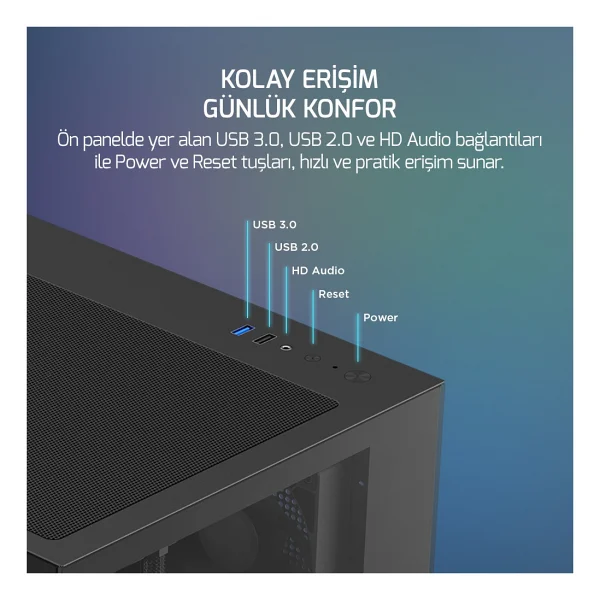 Gamepower Warcry Selsei Argb Fanlı 650 W Atx Oyuncu Kasası - Görsel 6