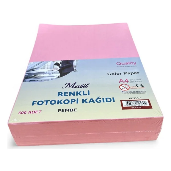 Masis A4 80 Gr 500 Yaprak Pembe Renkli Fotokopi Kağıdı - Görsel 3