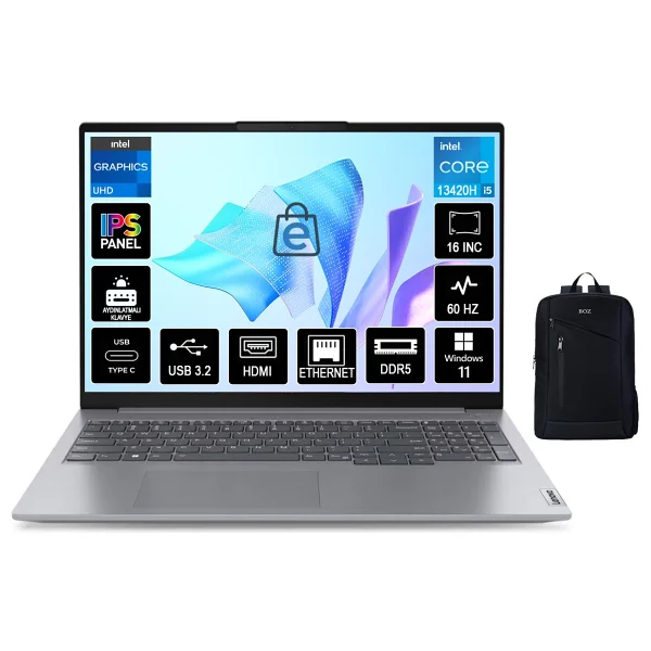 Lenovo Thinkbook 16 Gen 6 21kh00sxtr İ5-13420h 16 GB 512 GB SSD UHD Graphics 16" Wuxga Notebook - Görsel 8