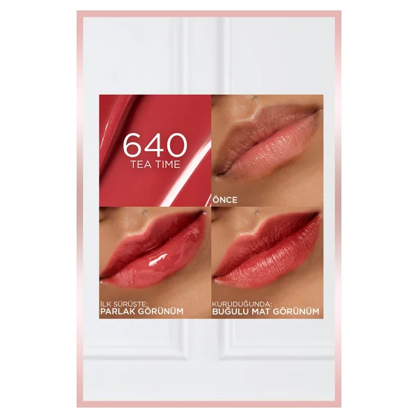 L'oreal Paris Hyaluron Lip Tint Satin Serum 640 Tea Time Likit Ruj - Görsel 3