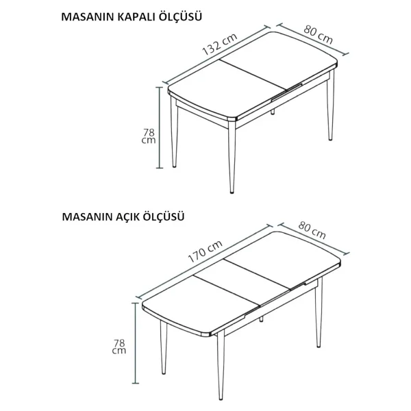 Kaktüs Avm 6 Kişilik Açılır Masa Sandalye Takımı - Görsel 6