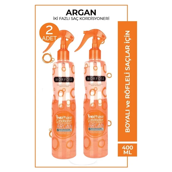 Morfose Argan İki Fazlı Kondisyoner 400 Ml 2 Adet Fön Suyu - Görsel 6