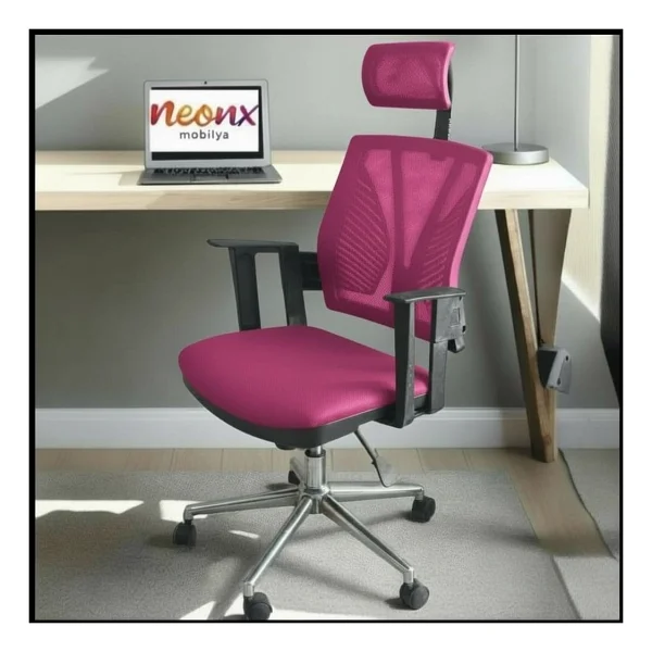 Neonx Relax Pro Başlıklı Çalışma Sandalyesi Müdür Koltuğu Yönetici Koltuğu - Mavi - Görsel 7
