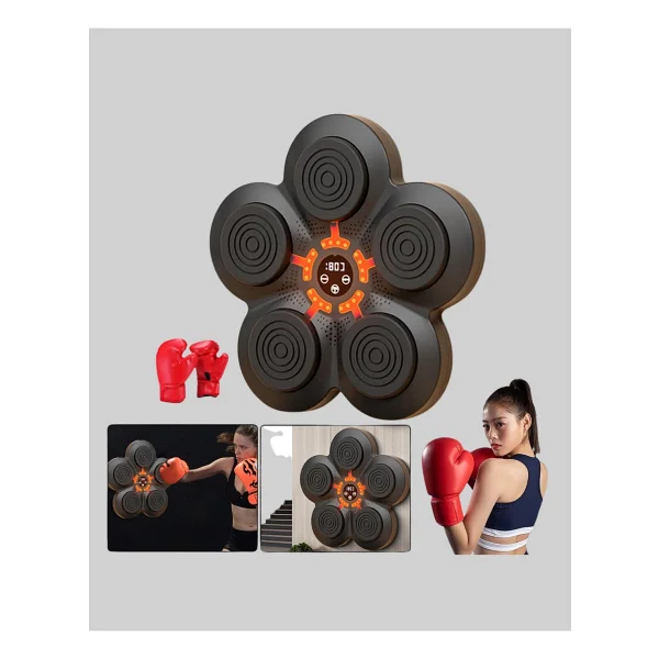 Akıllı Müzikli Boks Makinesi Bluetooth Bağlantılı Işıklı Hedefli Fitness Aleti - 1 - 2 Yaş - 001-Renkli - Görsel 2