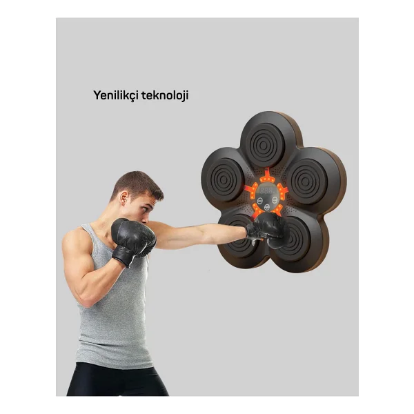 Akıllı Müzikli Boks Makinesi Bluetooth Bağlantılı Işıklı Hedefli Fitness Aleti - 1 - 2 Yaş - 001-Renkli - Görsel 3