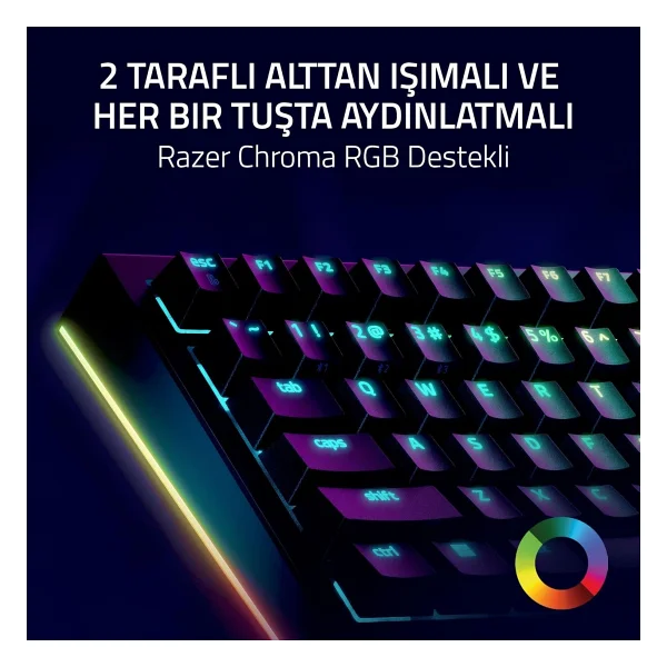 Razer Blackwidow V4 Pro %75 Us Layout RGB Tkl Orange Tactile Switch Kablolu/Kablosuz Mekanik Oyuncu Klavyesi - Görsel 7