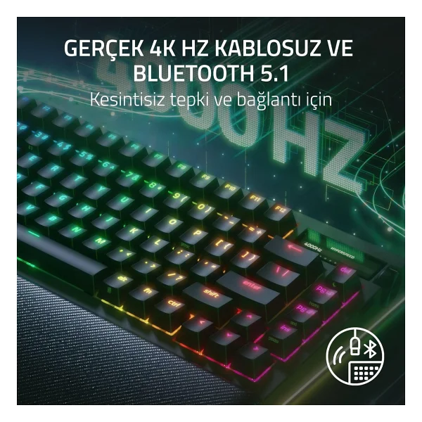 Razer Blackwidow V4 Pro %75 Us Layout RGB Tkl Orange Tactile Switch Kablolu/Kablosuz Mekanik Oyuncu Klavyesi - Görsel 10