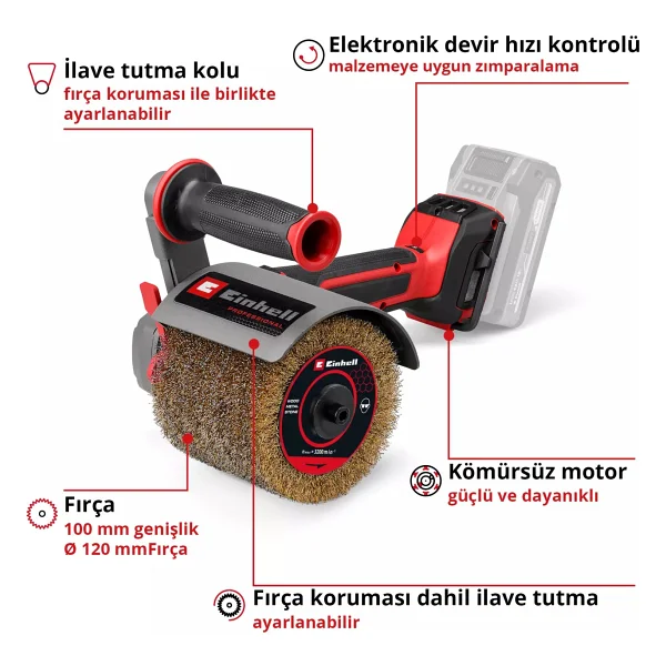Einhell Tp-Br 18/32 Li Bl Tek Akülü 4 Ah Eksantirik Zımpara - Görsel 5