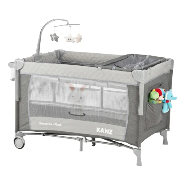 Kanz Sleepside +Plus Gri 70x110 Cm Anne Yanı Oyun Parkı - Görsel 3