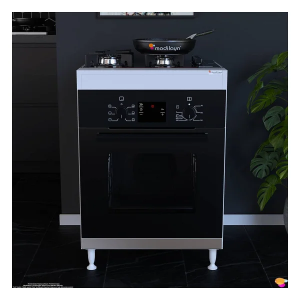 Modilayn Elit 60 Cm Gömme Ocak Uyumlu Ankastre Fırın Modülü - Ocak Altı Fırın Dolabı (60X85x56 Cm) - Görsel 8