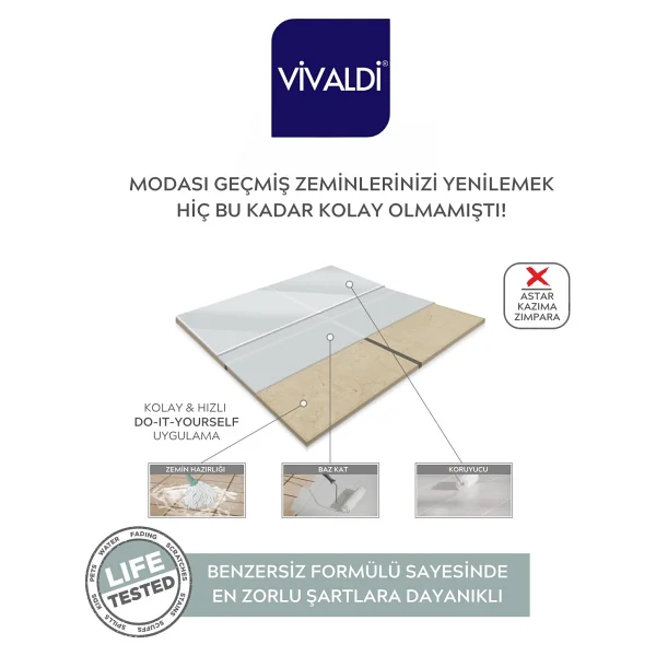Vivaldi Fayans Boyası - Astar Ve Vernik Gerektirmeyen Boya - 5lt - Beyaz - 5 Lt - Görsel 3