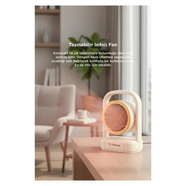 Torima Ht-100 500 W Bej Masaüstü Fanlı Isıtıcı - Görsel 10