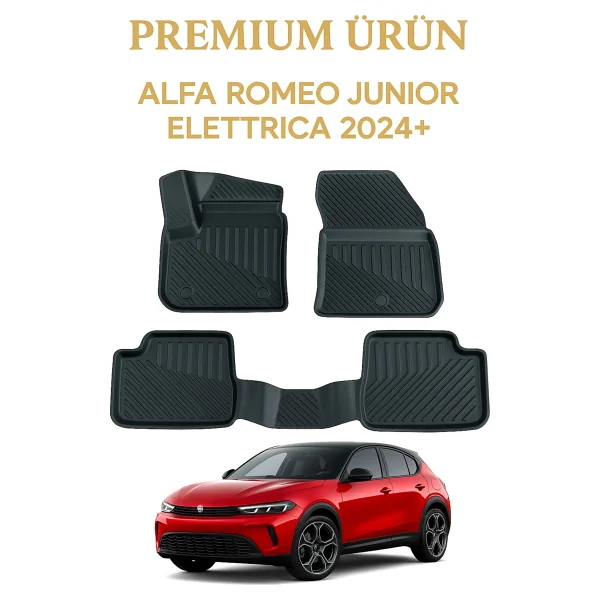 Black Gold Alfa Romeo Junior Elettrica 2024+ Uyumlu 3d Oto Paspas Premium - Görsel 5