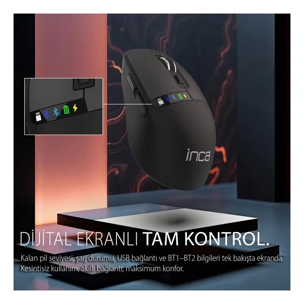 Inca Iwm-512rs Şarjlı Sessiz Optik Kablosuz Mouse - Görsel 3