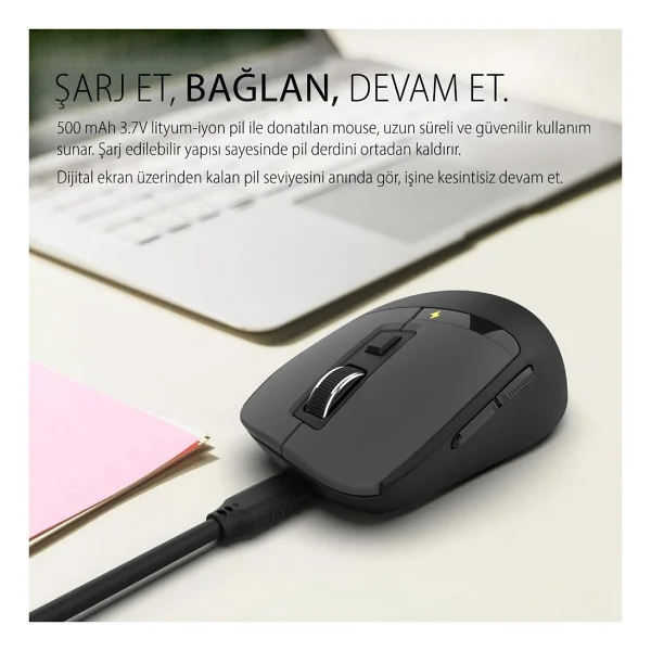 Inca Iwm-512rs Şarjlı Sessiz Optik Kablosuz Mouse - Görsel 4