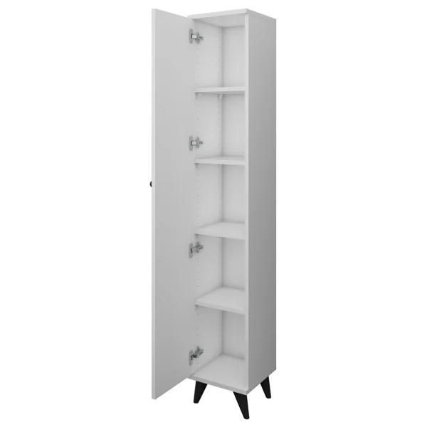 Dienni Simple Çok Amaçlı Dolap 4 Raflı Tek Kapaklı 30x30x176 Beyaz - Görsel 7