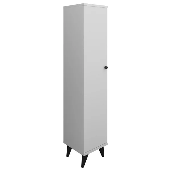 Dienni Simple Çok Amaçlı Dolap 4 Raflı Tek Kapaklı 30x30x144 Beyaz - Görsel 4